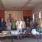 Foto do grupo que expôs, durante o dia de hoje, material de pesca ao achigã usado no I encontro de Usados de Achigã
