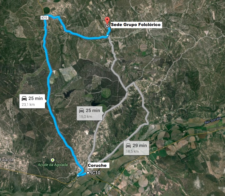 Trajecto recomendado a partir de Coruche - clique para abrir no maps