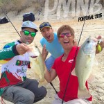 Alegria e boa disposição durante a sessão de pesca matinal com a equipa do basspt.com