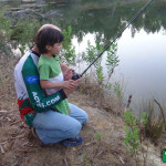 Introdução dos mais novos na pesca do achigã